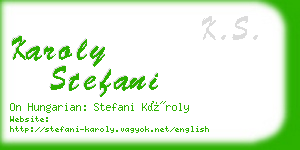 karoly stefani business card